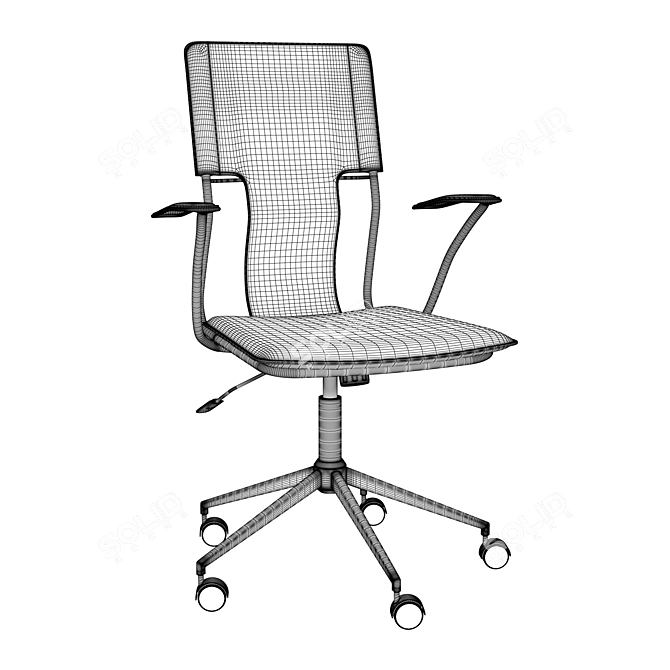 Elegant and Compact Locke Desk Chair 3D model image 4