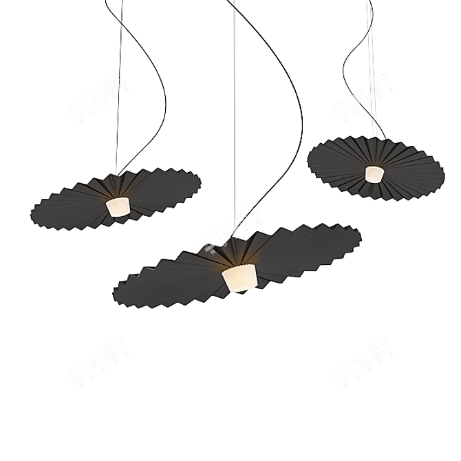 Modern Gold Oval Chandelier 3D model image 3