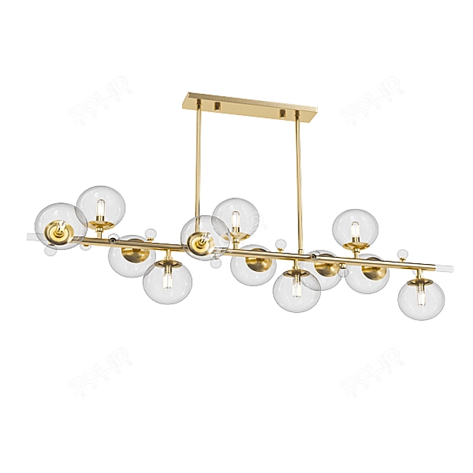 Modern Gold Oval Chandelier 3D model image 4