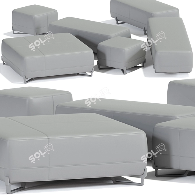 Stylish New York Poliform Pouf Set 3D model image 3