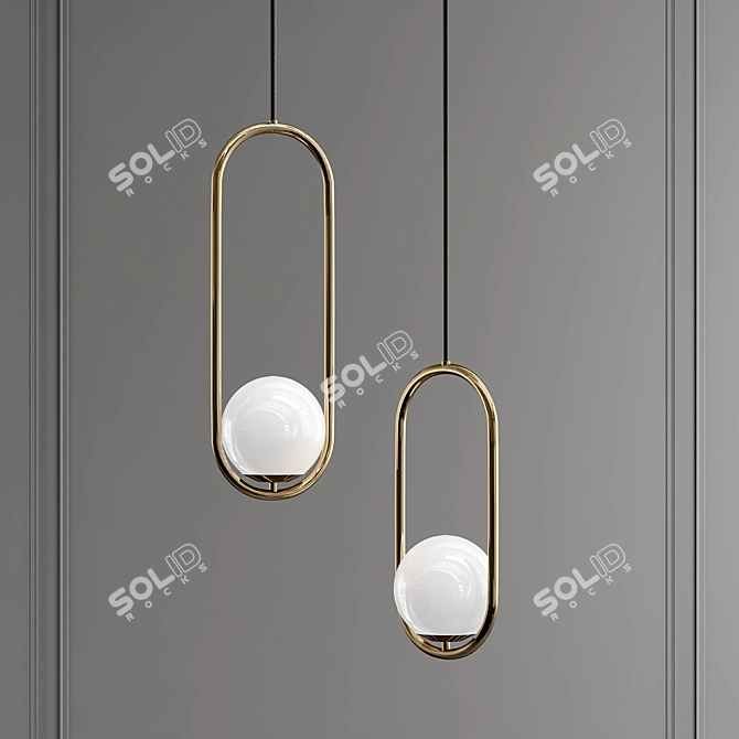 Modern Hoop Pendant Light 3D model image 1