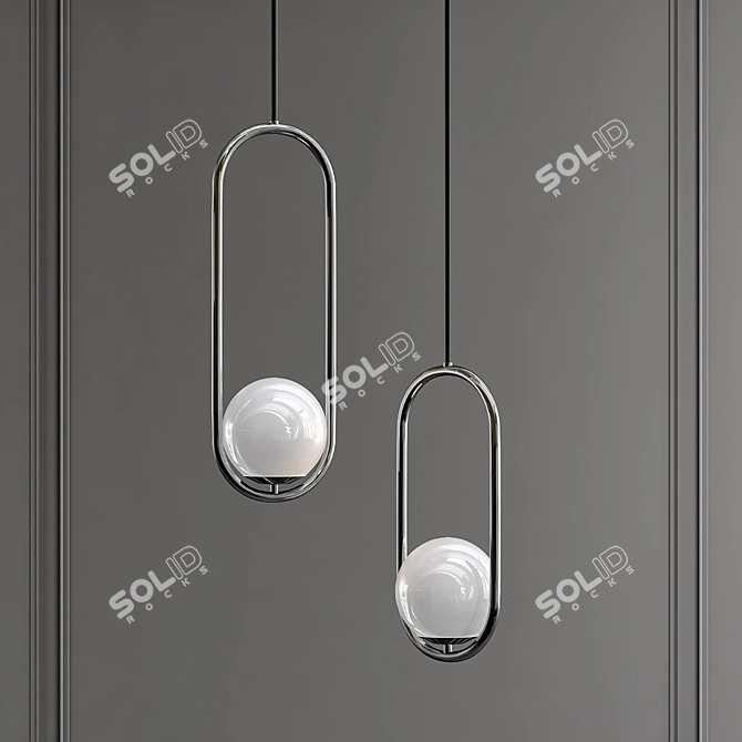 Modern Hoop Pendant Light 3D model image 3