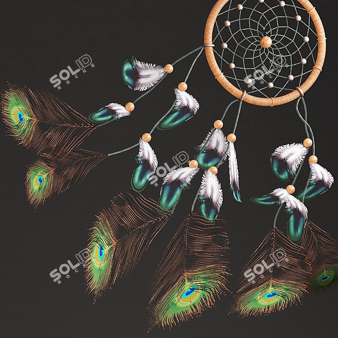 Dreamcatcher Decoration 3D model image 4