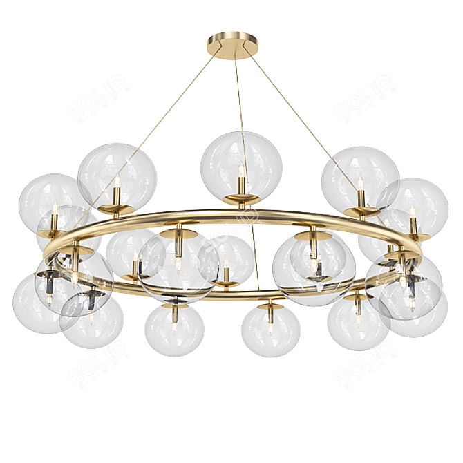 Contemporary Glass Ball Chandelier 3D model image 4