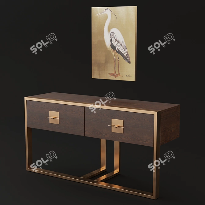 Osaka Modern Console Table 3D model image 1