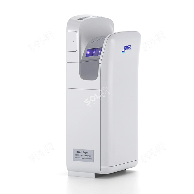 Sleek Wall-mounted Hand Dryer 3D model image 1