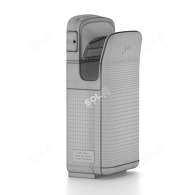 Sleek Wall-mounted Hand Dryer 3D model image 2