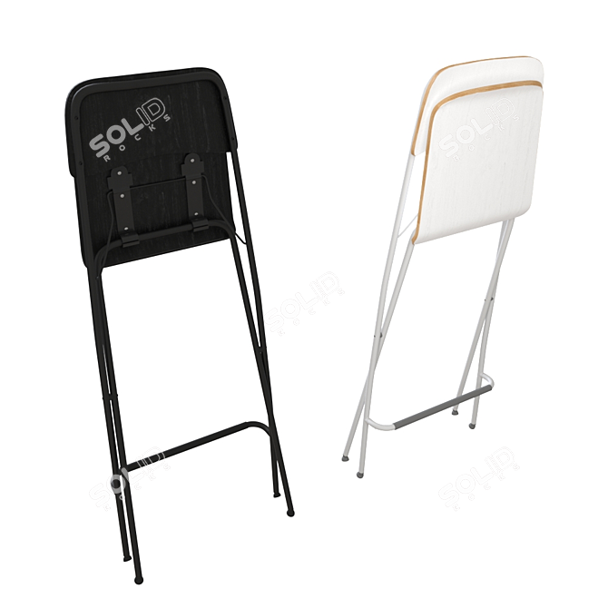 Foldable Bar Stool with IKEA Pillow 3D model image 2