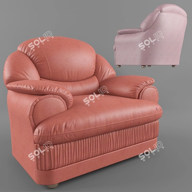 Luxury Baron Armchair 3D model image 1