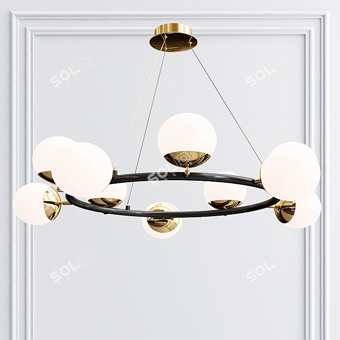 Elegant Metal and Glass Cheer Pendant 3D model image 2