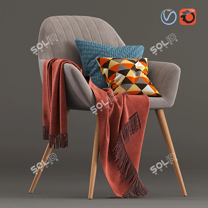 Velvet Armchair: Christie/H.La Forma 3D model image 1