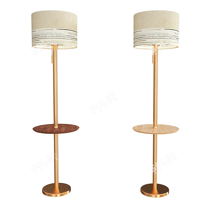 Vilber Floor Lamp with Table 3D model image 1