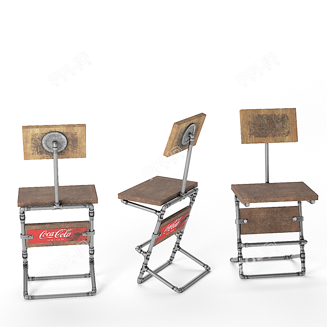 Industrial Steampunk Table Set 3D model image 4