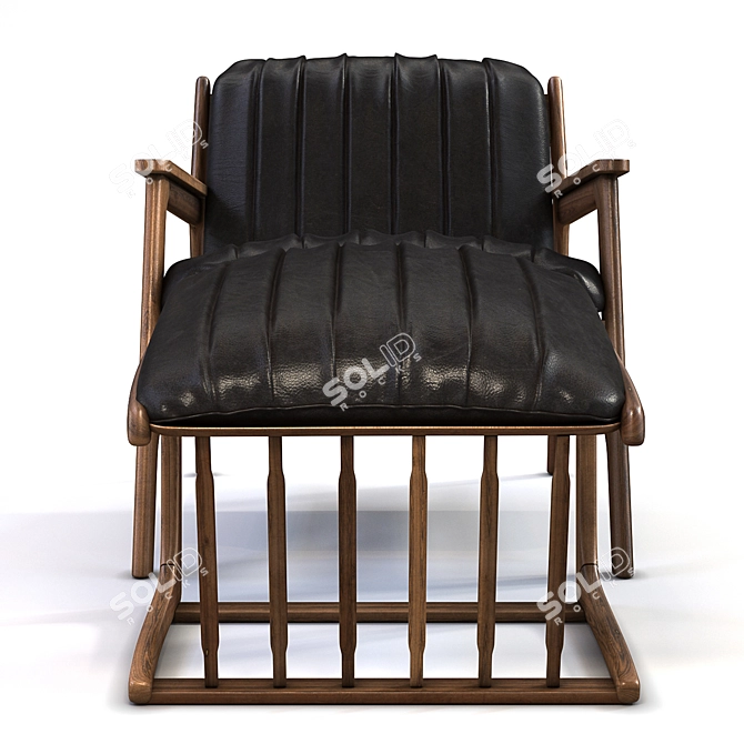 Elegant Black Armchair: Perfect for Relaxation 3D model image 2