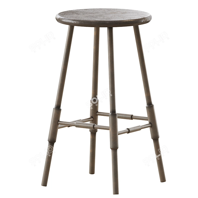 Sleek Atlantic Counter Stool 3D model image 2