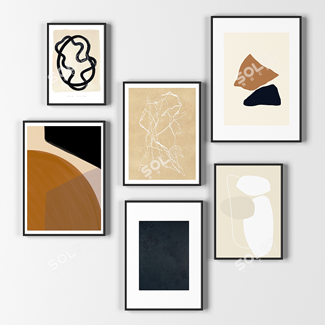 Frames Collection: Set of 6 Different Sizes in Unwrapped UV Textures 3D model image 1