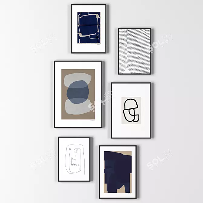 6-Piece Assorted Frame Collection 3D model image 1