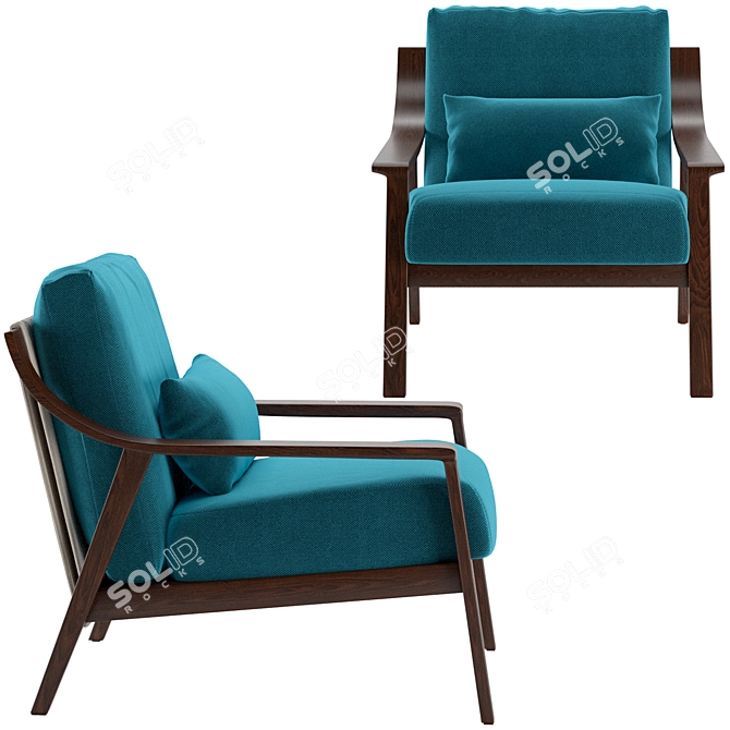Elegant Brazilian Armchair 3D model image 3