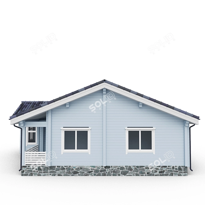 Cozy Log Cabin 3D model image 4