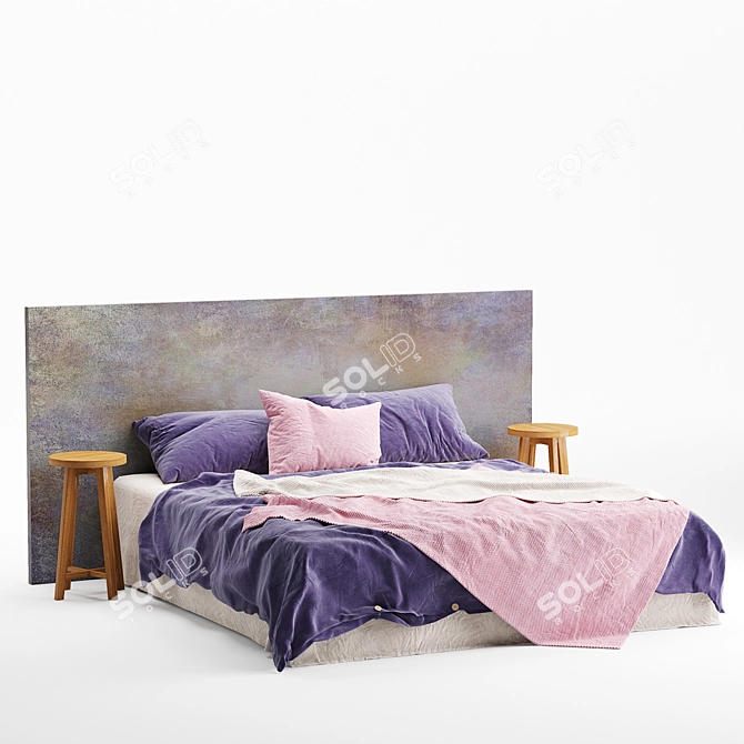 Waffle Linen Magic Bed Set 3D model image 2