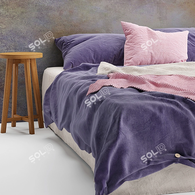 Waffle Linen Magic Bed Set 3D model image 3