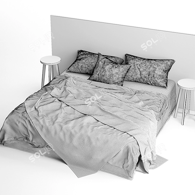 Waffle Linen Magic Bed Set 3D model image 5