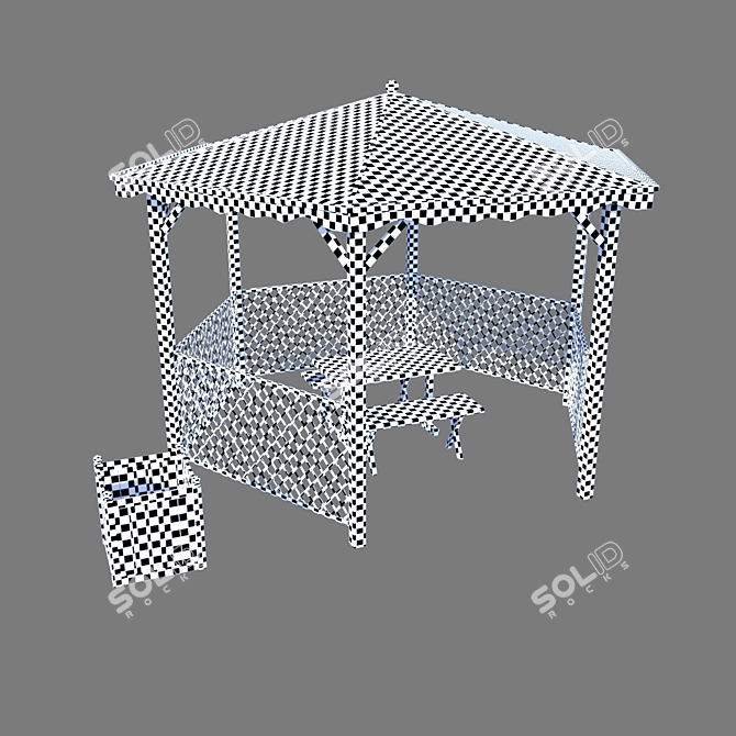 Versatile Pavilion with Customizable Wood Texture | Jardipolys 3D model image 5