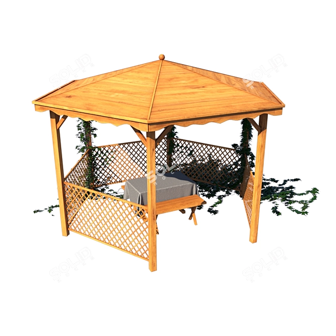 Versatile Pavilion with Customizable Wood Texture | Jardipolys 3D model image 6