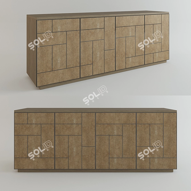 Bernhardt Mosaic Console: Chic Entertainment Solution 3D model image 1