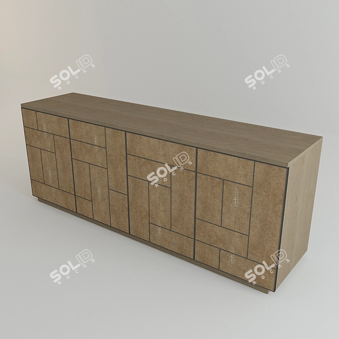 Bernhardt Mosaic Console: Chic Entertainment Solution 3D model image 2