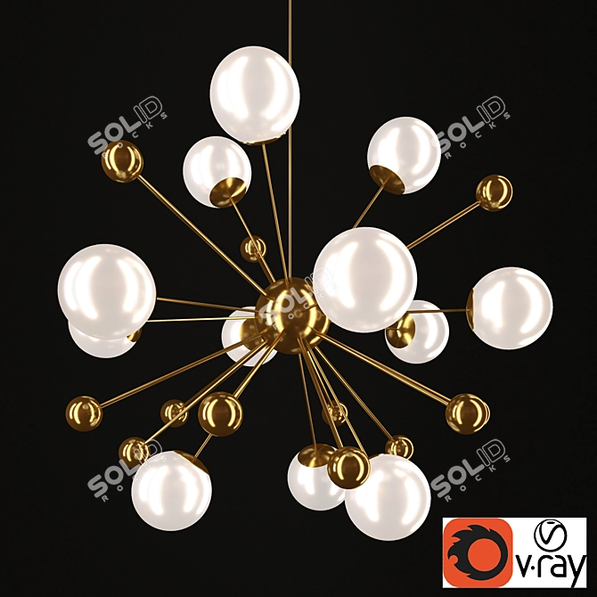 Modern Sputnik Chandelier 11-Light 3D model image 1