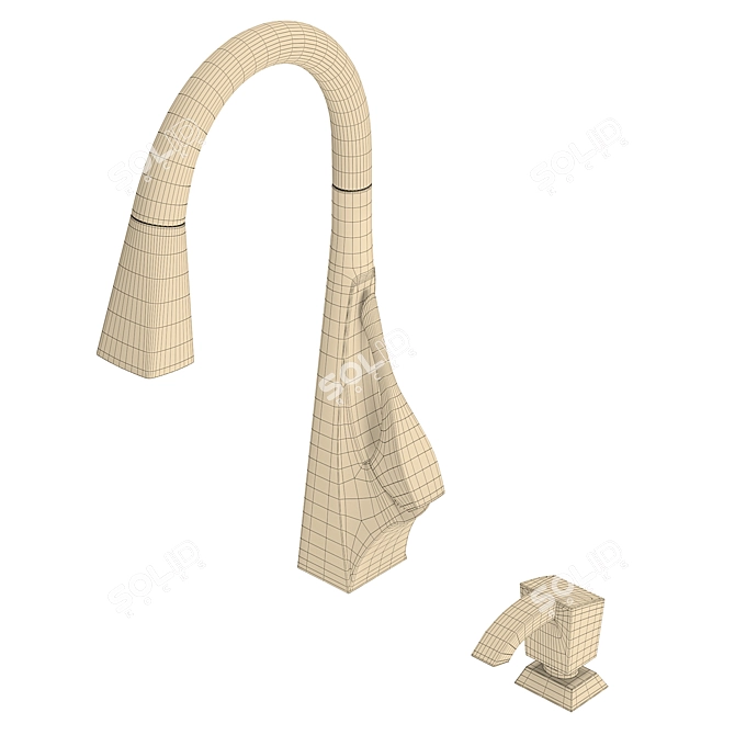 Venturi Pull-Down Kitchen Faucet - Stylish and Functional 3D model image 3