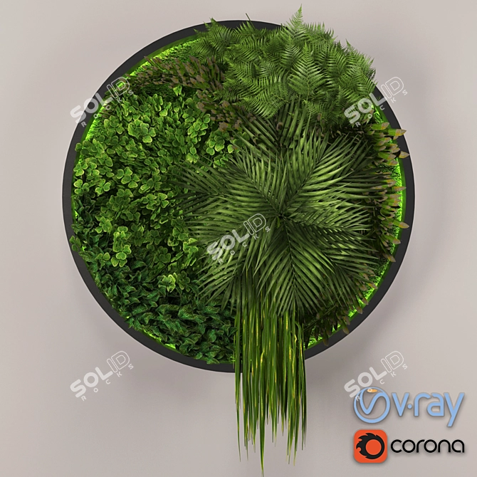 Vertical Oasis: Modern Vertical Garden 3D model image 1