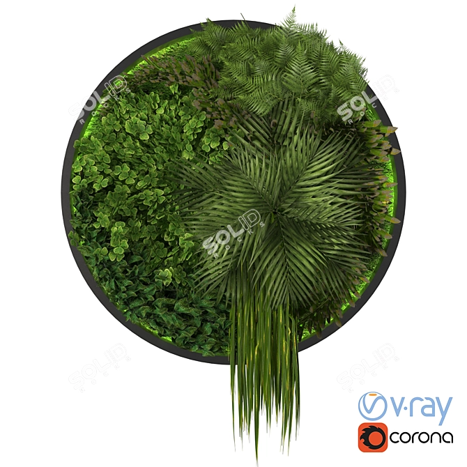 Vertical Oasis: Modern Vertical Garden 3D model image 2