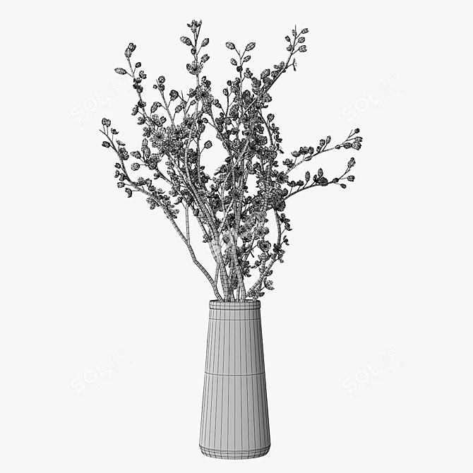 Blooming Plum Branch 3D model image 5