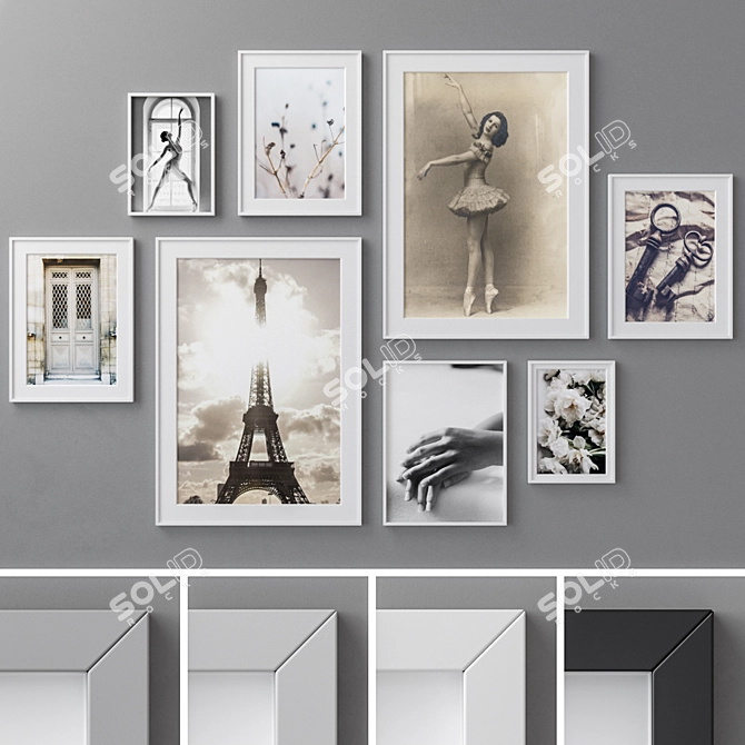 Elegant Memories: Photo Frames Set 3D model image 1