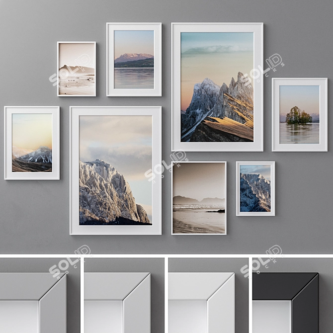 Elegant Memories: Photo Frames Set 3D model image 1