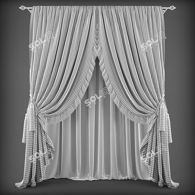 Elegant Curtain Set 3D model image 2