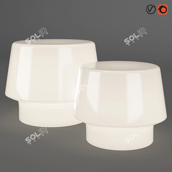 Elegant Muuto Cozy White Lamps 3D model image 1