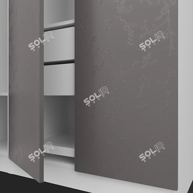 Modern 2m Tall Wardrobe 3D model image 3