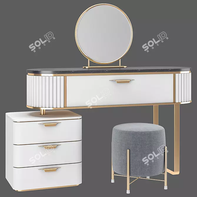 Elegant Max 2012 Dressing Table 3D model image 1