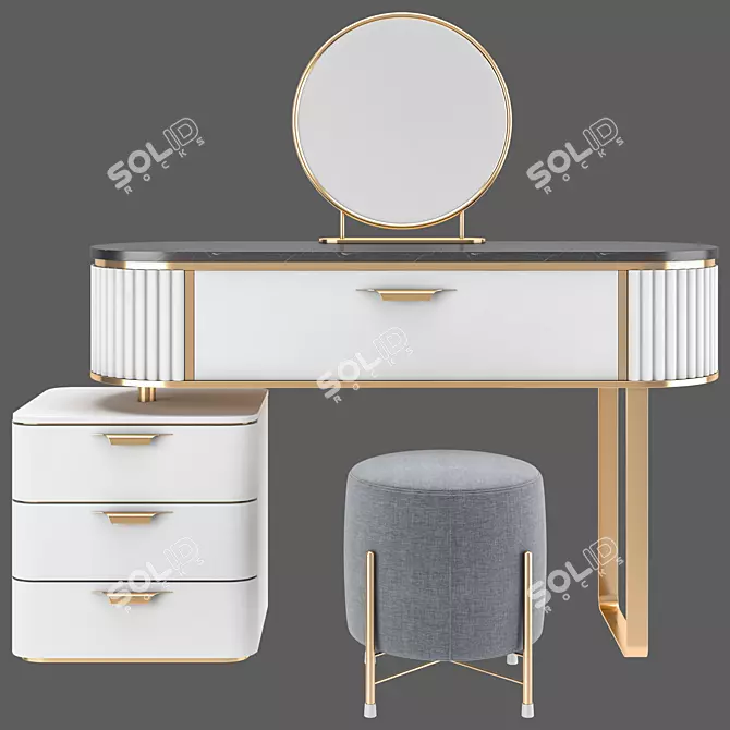 Elegant Max 2012 Dressing Table 3D model image 2