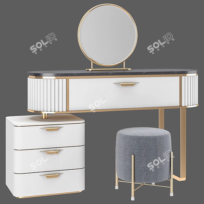 Elegant Max 2012 Dressing Table 3D model image 5