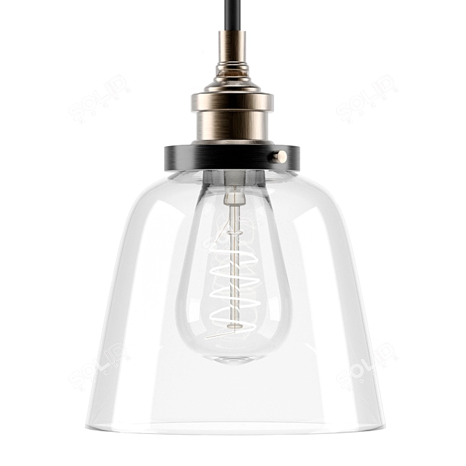 Vintage Industrial Pendant Lamp 3D model image 3