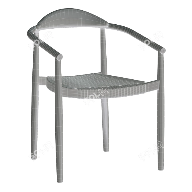 Elegant Eucalyptus Dining Chair 3D model image 4