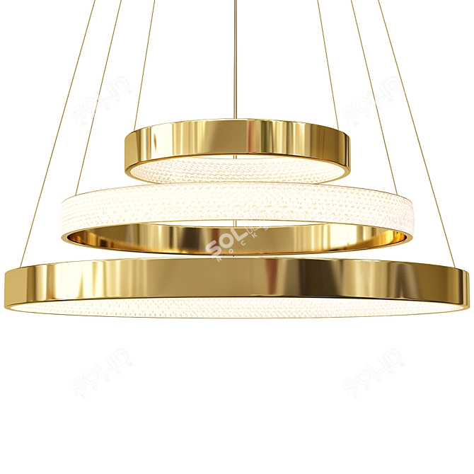 Oracle 3 Rings Gold Chandelier 3D model image 5