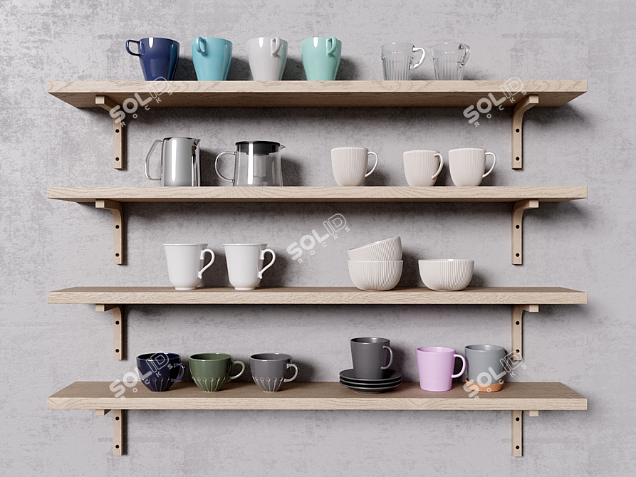 Ikea Tea & Coffee Set: Sleek and Stylish 3D model image 1