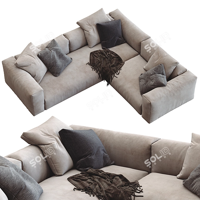 Modern Flexform Lario Sofa 3D model image 3
