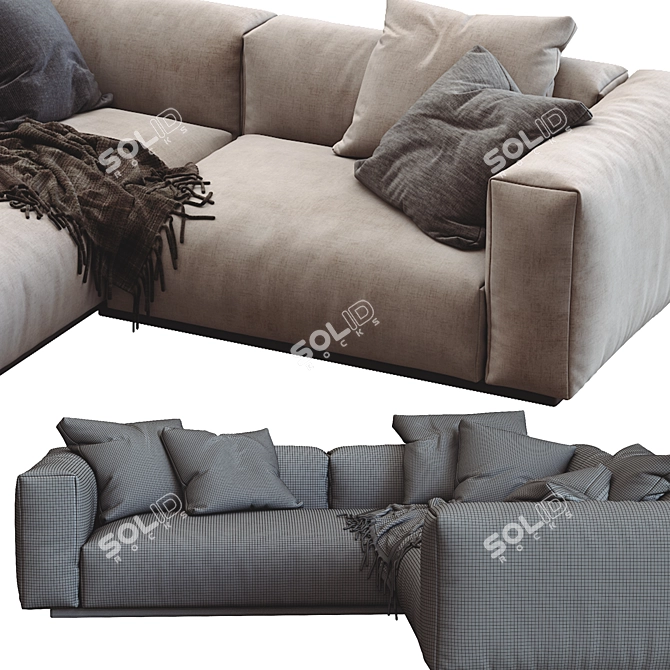 Modern Flexform Lario Sofa 3D model image 4