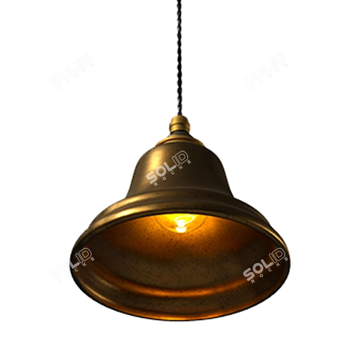 Vintage Brass Lampshade 3D model image 4